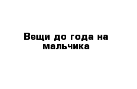 Вещи до года на мальчика